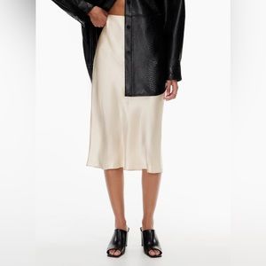 Babaton Midi slip skirt - size 8 - champagne color